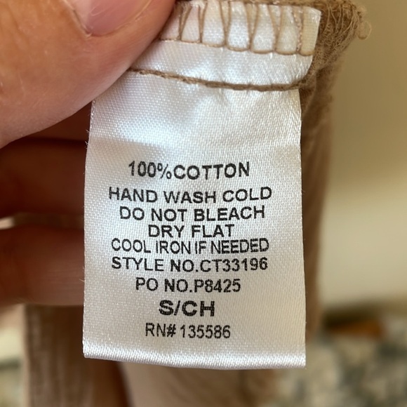 Mainstrip Gauzy Cotton Oversized Pop Over Blouse Top S Camel Tan Minimalist Boho - Picture 3 of 15